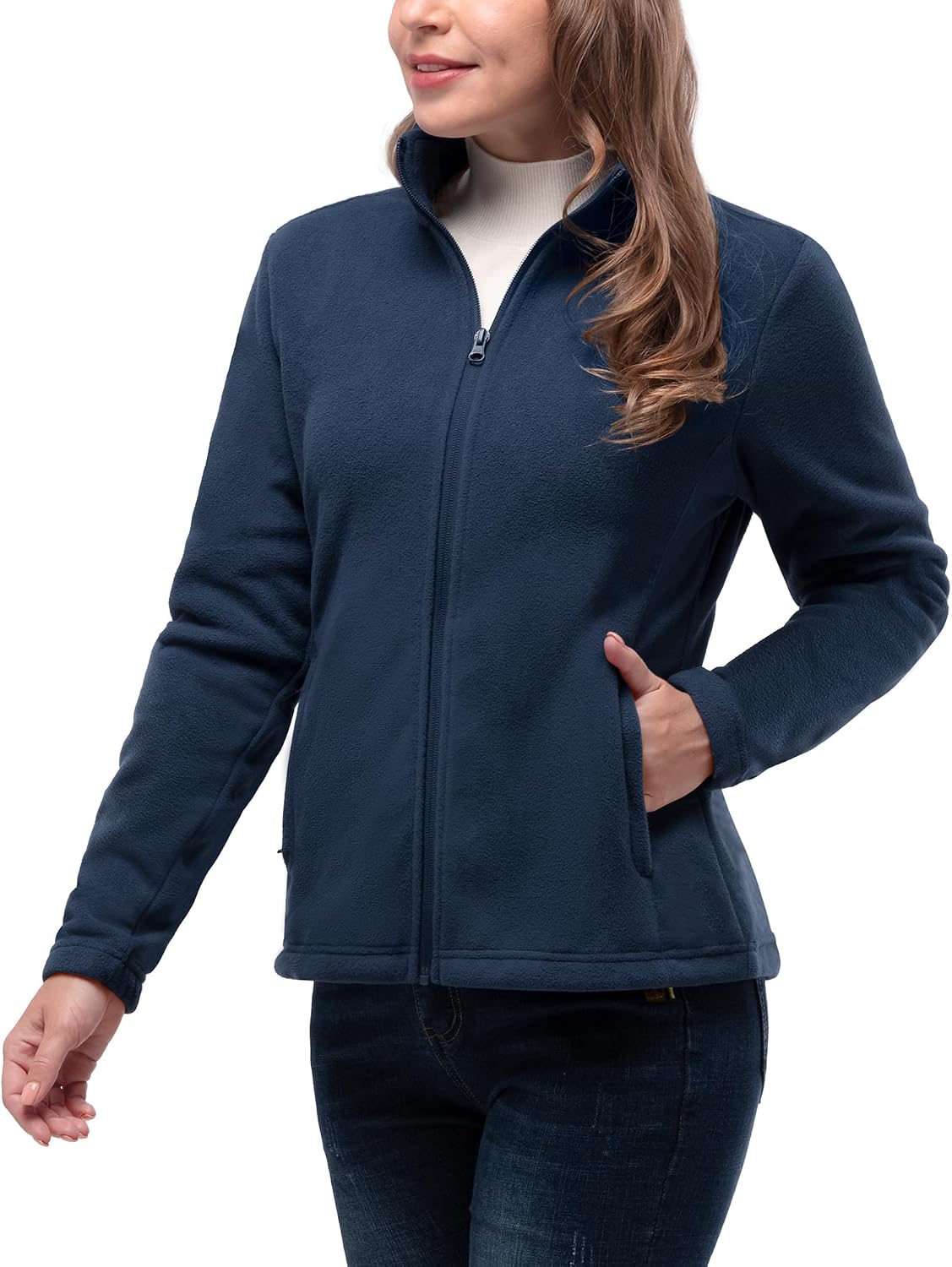 33,000ft Women's Polar Fleece Jacket Zip Up Lightweight Hiking Sweatshirt