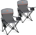 2 Pack Folding Camping Chairs Outdoor Lawn Chair Support 250lbs Gray