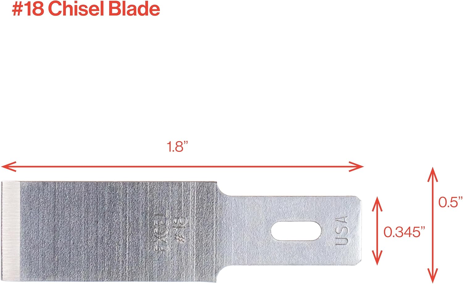 Excel Blades #18 50-Pack Wood Chisel Blades, 1/2-Inch Carbon Steel, USA