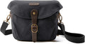 BAGSMART Canvas Crossbody Camera Bag with Rain Cover for Women Men, Black