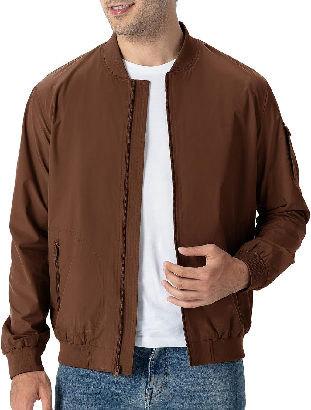 TBMPOY Men's Lightweight Jackets Casual Dress Golf Bomber Windbreaker Fall