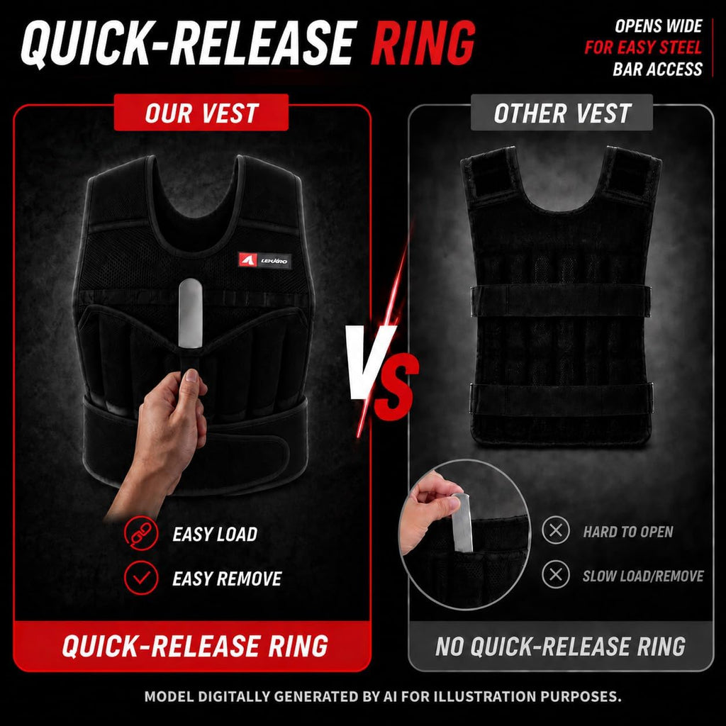 44lbs Adjustable Weighted Vest Set with Steel Plates, 5-Piece Workout Set Includes Wrist & Ankle Weights for Rucking, Walking, Running, Home Gym