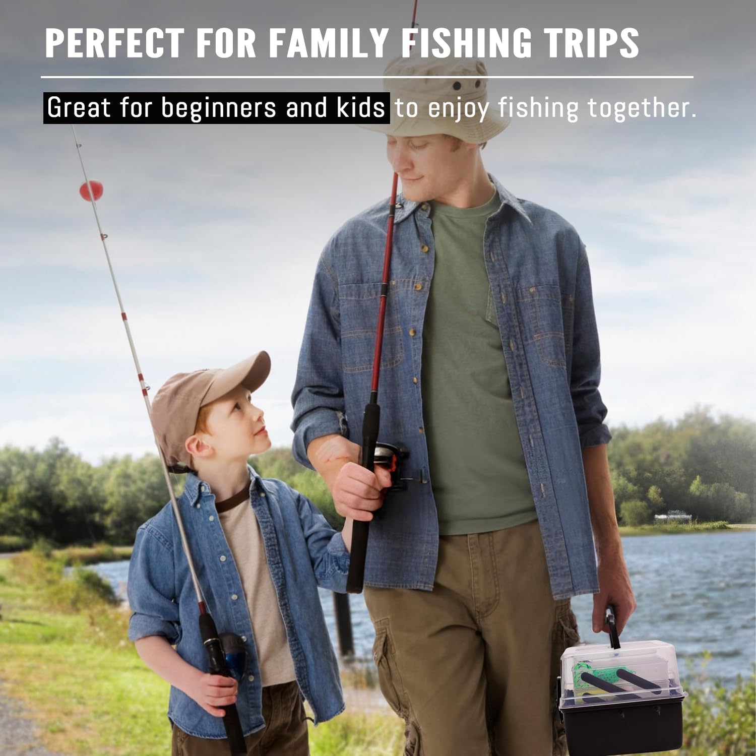 Large 3-Layer Fishing Tackle Box Lures with Tackle Included 448 Pcs