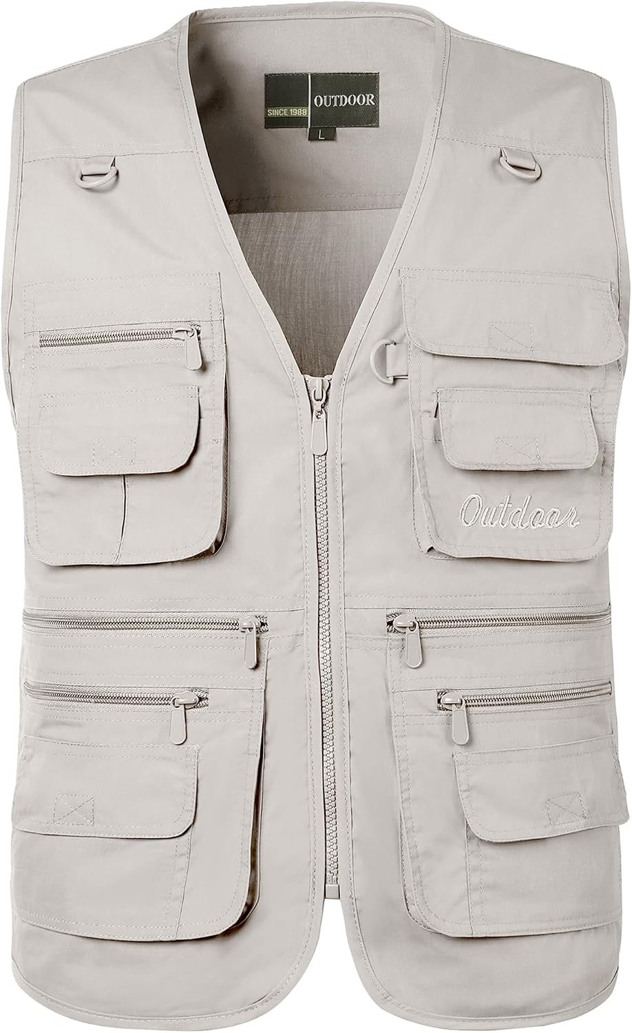 Flygo Men's Fishing Vest Utility Lightweight Outdoor Travel Safari Photo Cargo Vest with 16 Pockets