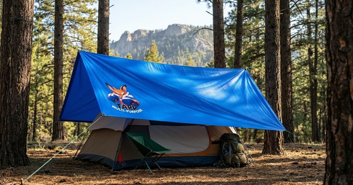 2.5 Mil Waterproof Tarp 6x8 Ft (5 Pack) | All-Weather Light Duty Upgraded 2.0 | Camping DIY Home Cover