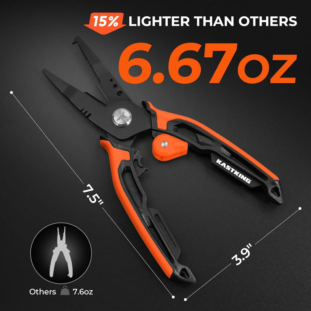 KastKing AeroVice 7.5” Fishing Pliers, Saltwater Resistant Fishing Gear