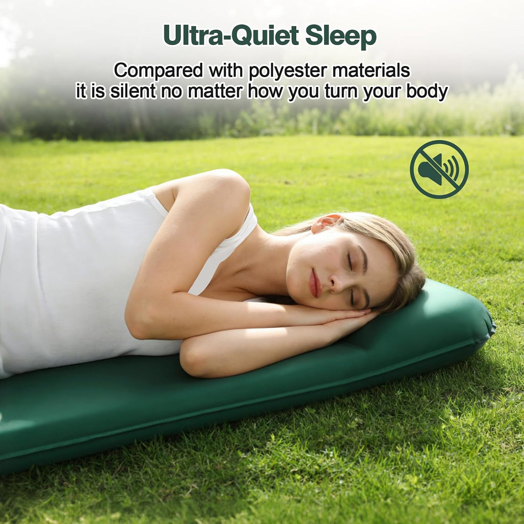 Memory Sleeping Pad with Electric Pump, 3.15" Ultra-Thick Foam Sleeping Mats for Camping, 9.5 R-Value Insulated Self Inflating Sleeping Pad with Pillow for Car Travel Tent