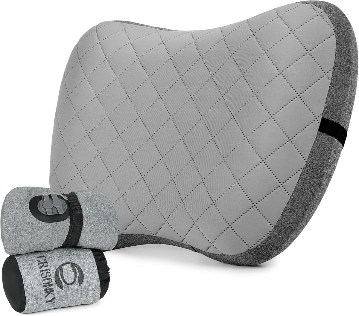 Crisonky Camping Pillow with Removable Cover, Ultralight Inflatable Pillow