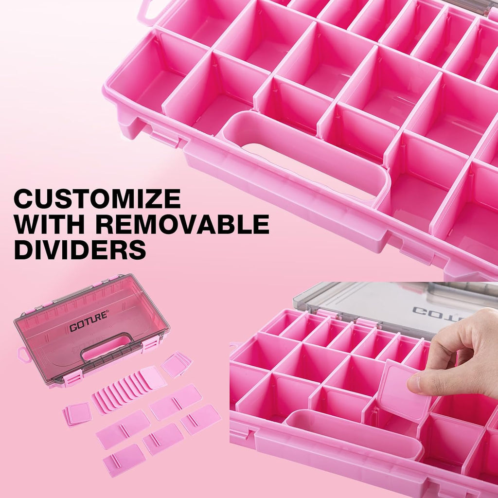 Goture Fishing Tackle Box Organizer| 2 Pcs 3700 Tackle Tray| Ergonomic Grip