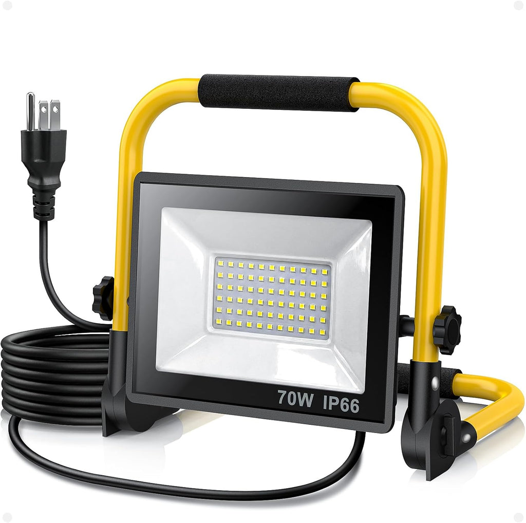 LED Work Light 10000 Lumens, Portable Work Light with Stand, 72 LED COB 6500K, IP66 Waterproof Outdoor Lights, 360° Adjustable Mechanic Light for Garage, Construction, Camping, Shop Lights for Garage