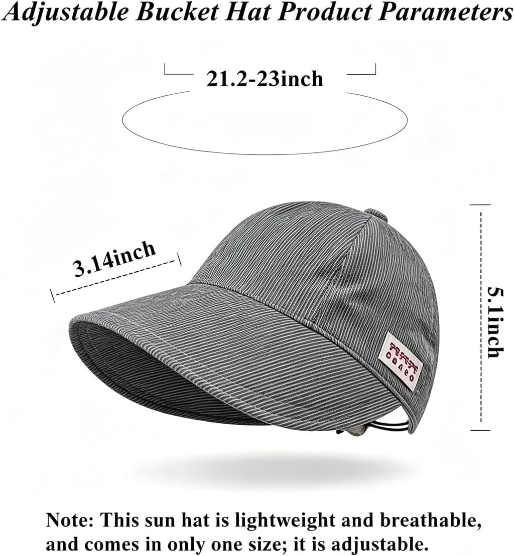Womens Sun Hat with Ponytail Hole Outdoor UV-Protection-Foldable Beach Caps,Lightweight,Summer Wide Brim Bucket Hat