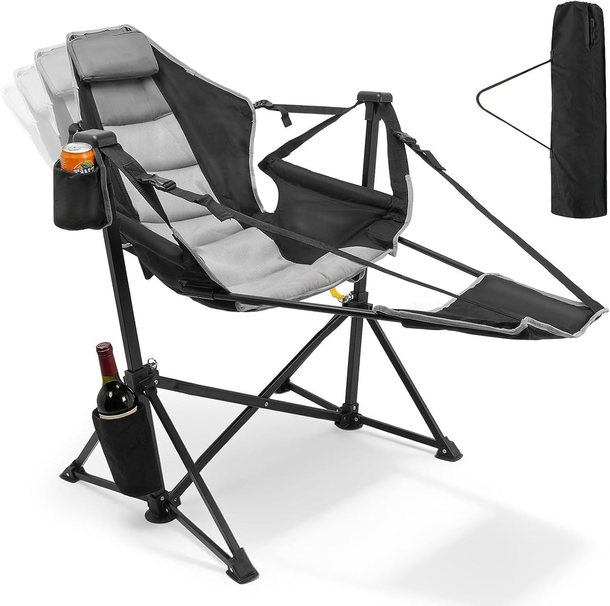 ZENPETIO Hammock Camping Chair with Footrest, 500lbs Folding Rocking Chairs