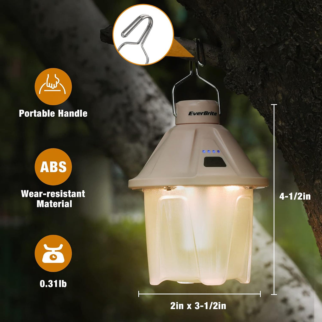 EverBrite 2 Pack Rechargeable Camping Lantern, 450LM LED Tent Light