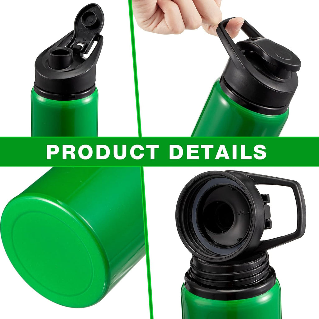Foaincore 24 Pack Aluminum Water Bottles Bulk,17 oz Reusable Metal Lightweight Water Bottle with Leakproof Flip Lid & Carry Handle,Bulk Sports Bottles for Gym,Cycling,Hiking,Travel