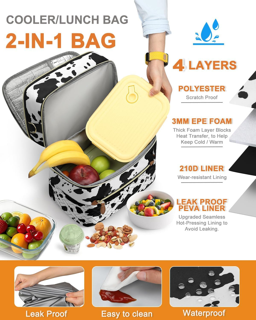 Capolo Lunch Bag for Women Men Insulated Lunch Tote Leakproof Lunchbox Bags