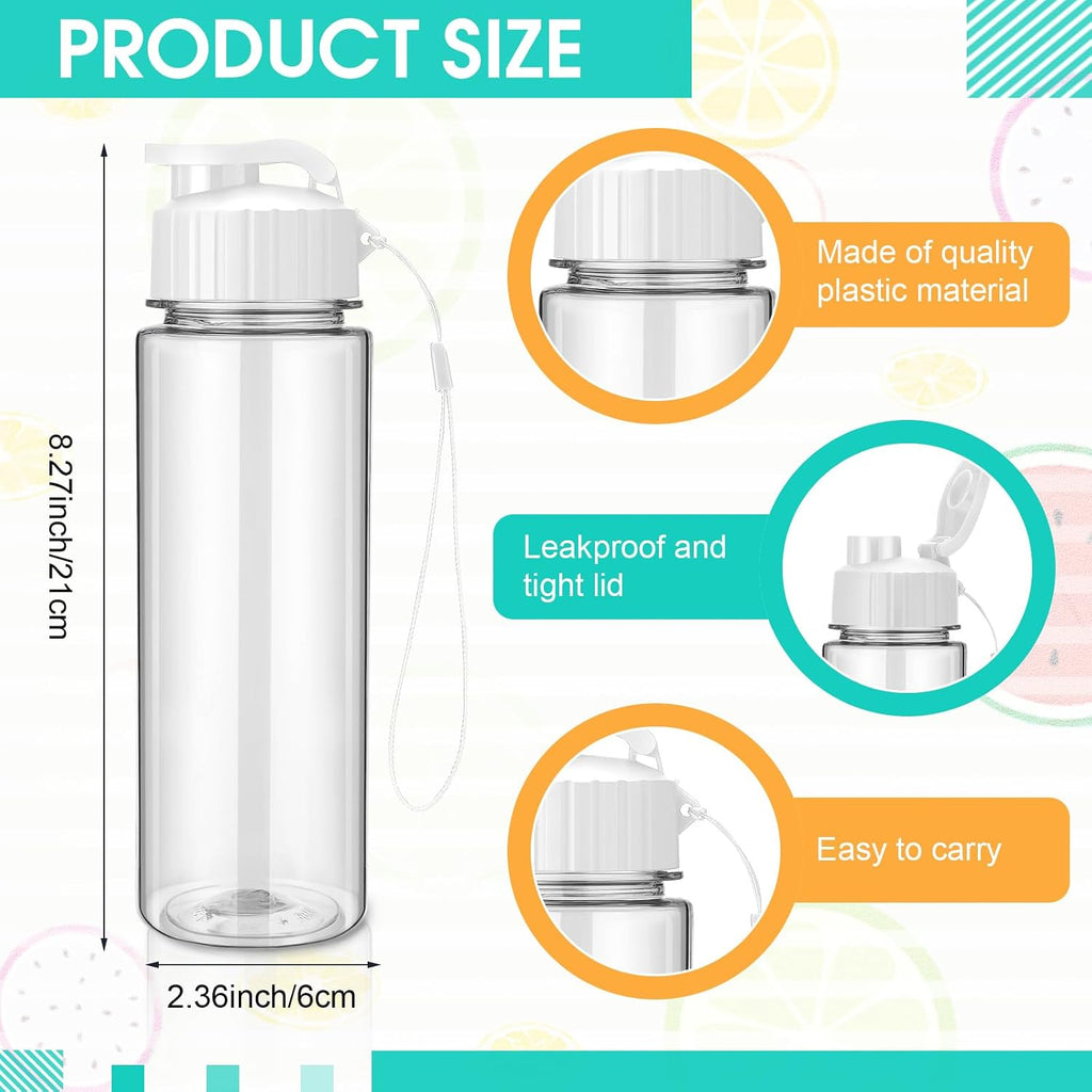 Mifoci 20 Pcs Plastic Water Bottles Bulk 17 oz, White