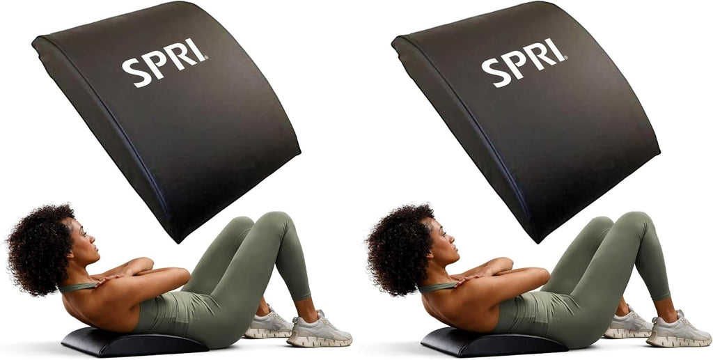 SPRI Ab Mat - Workout Mat Accessory for Abdominal Exercises, Sit-Ups, Crunches, Push-Ups, Core Training, and More - Portable Padded Shaped Mat with Curved Back Support for Toning Abs