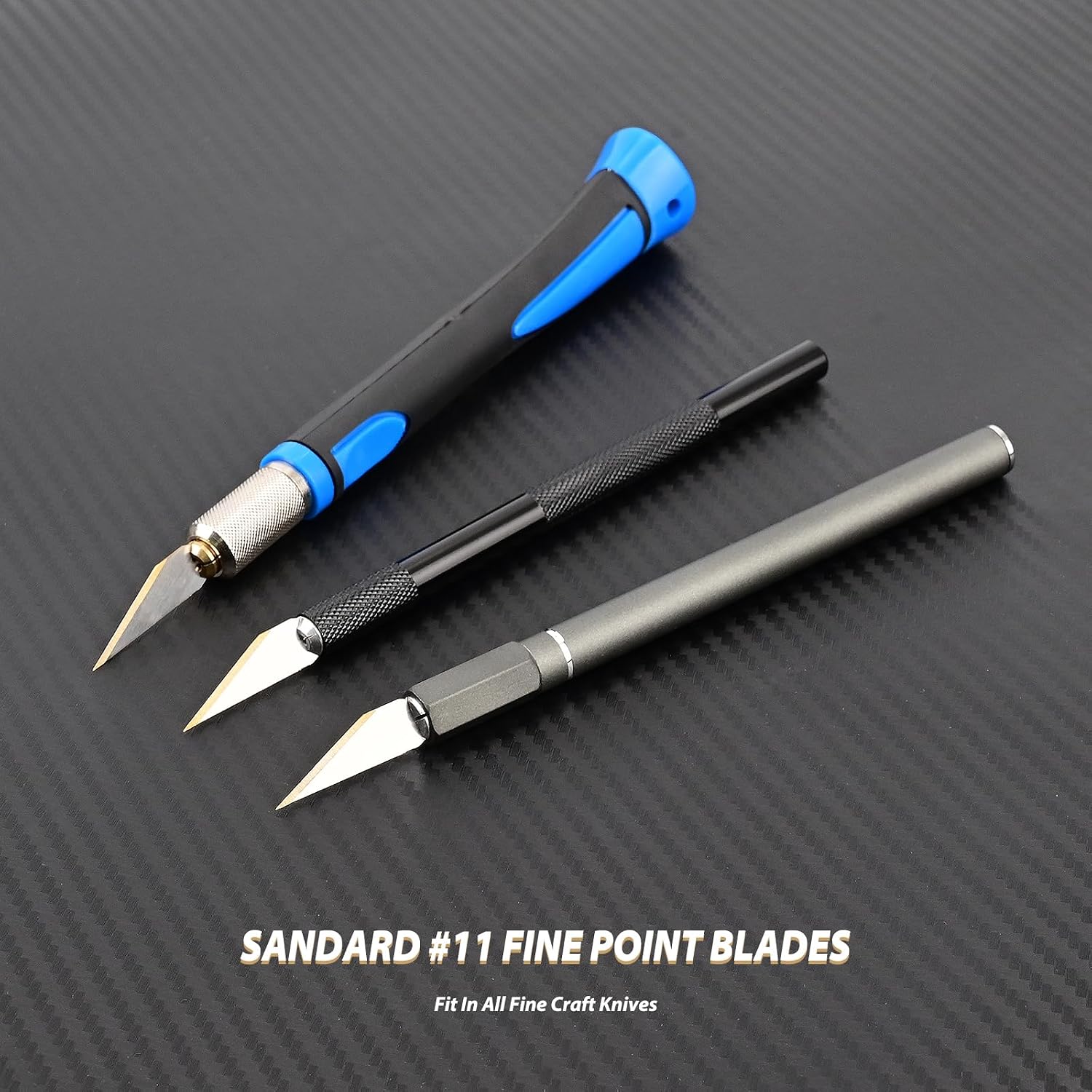 EHDIS Precision Craft Hobby Knife Blades # 11 Titanium Coated Blade Refill Hobby Art Blades Cutting Tool with Storage Case for Craft, Hobby, Scrapbooking, Stencil-20 Pack (Pack of 40)