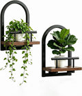 Amaoot Floating Shelves Set for 2, Wall Plant Holder Shelf, Wall Planters