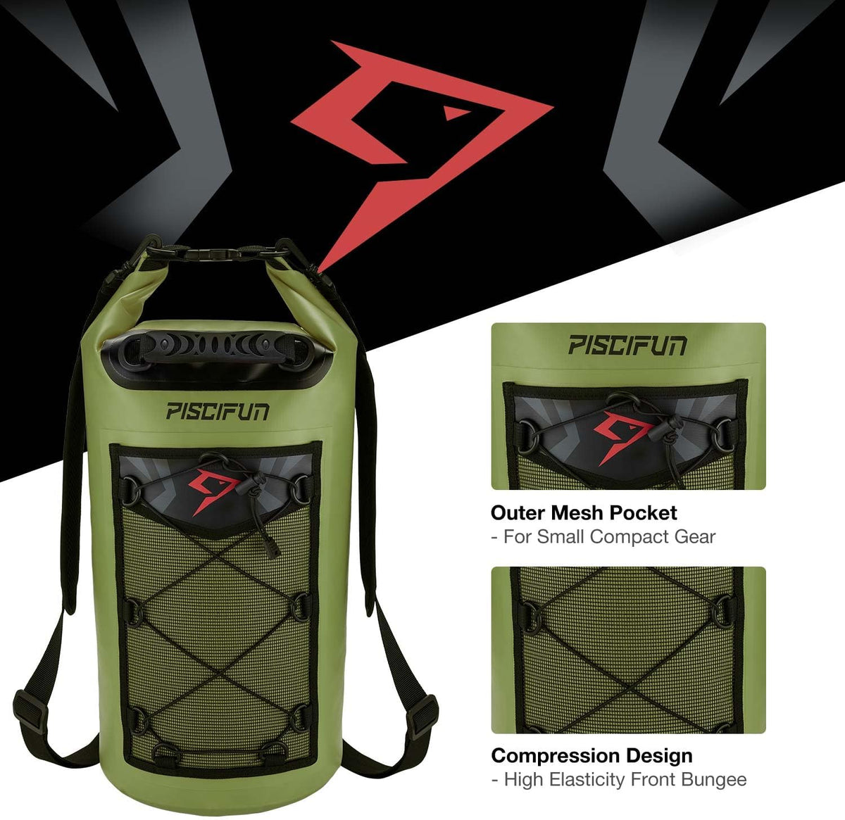 Piscifun Dry Bag, Waterproof Floating Backpack 10L/20L/30L/40L