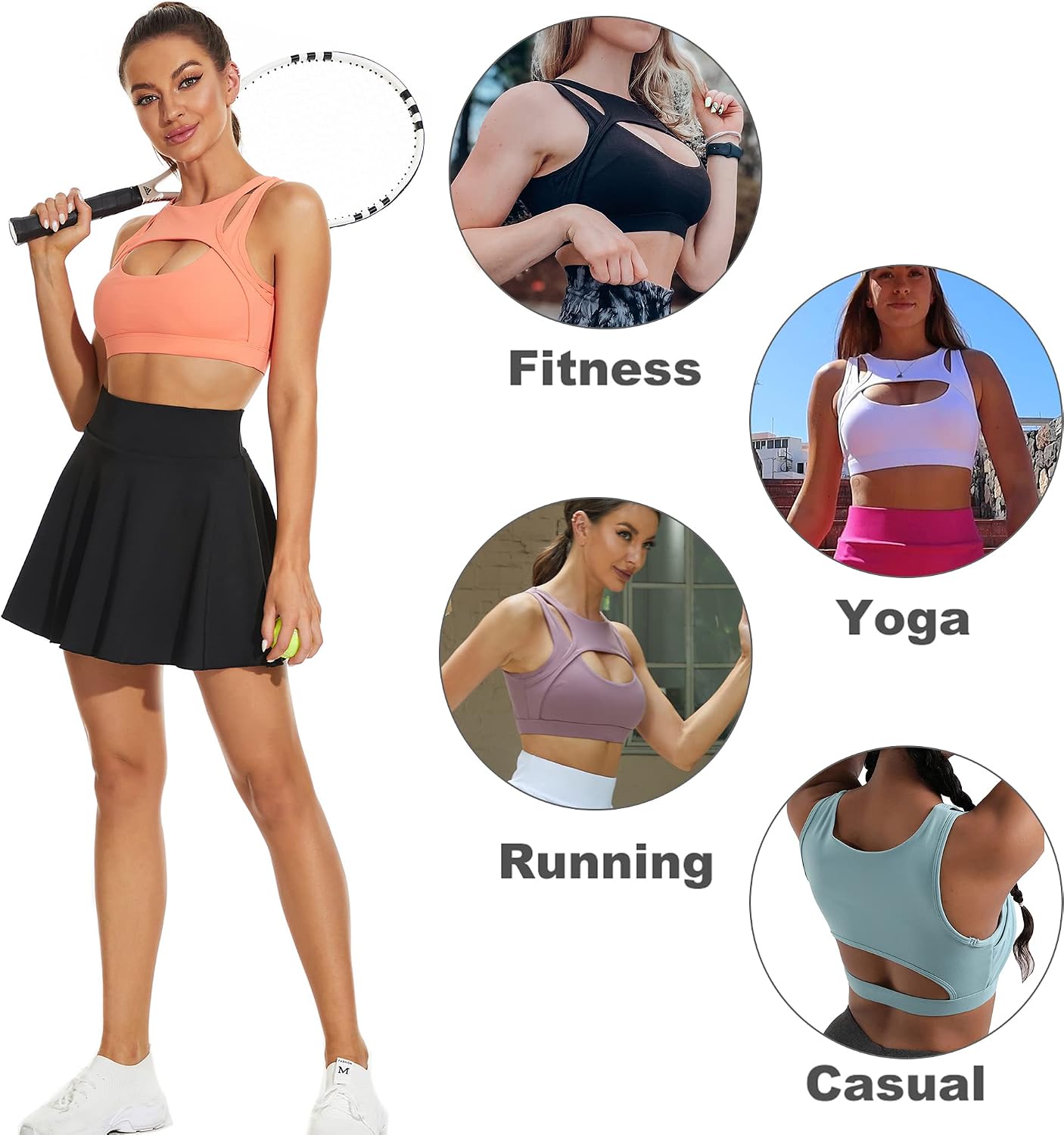 Betaven Push up Sports Bra for Women Sexy Hollow Crop Tops with Removable Cups Workout Fitness Yoga Bra Medium Support