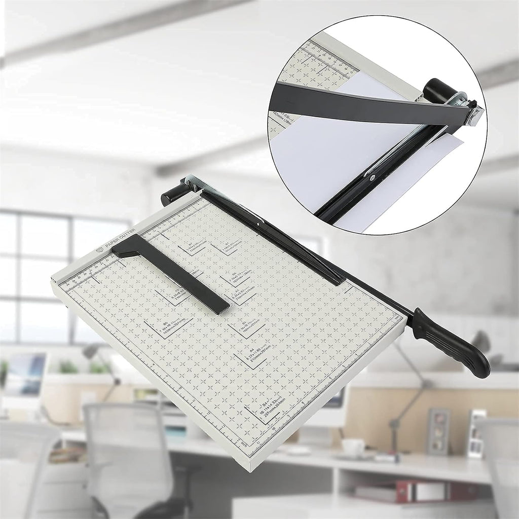 ZEQUAN B4 15" Heavy Duty Paper Cutter, Metal Base, Safety Lock, 10-Sheet