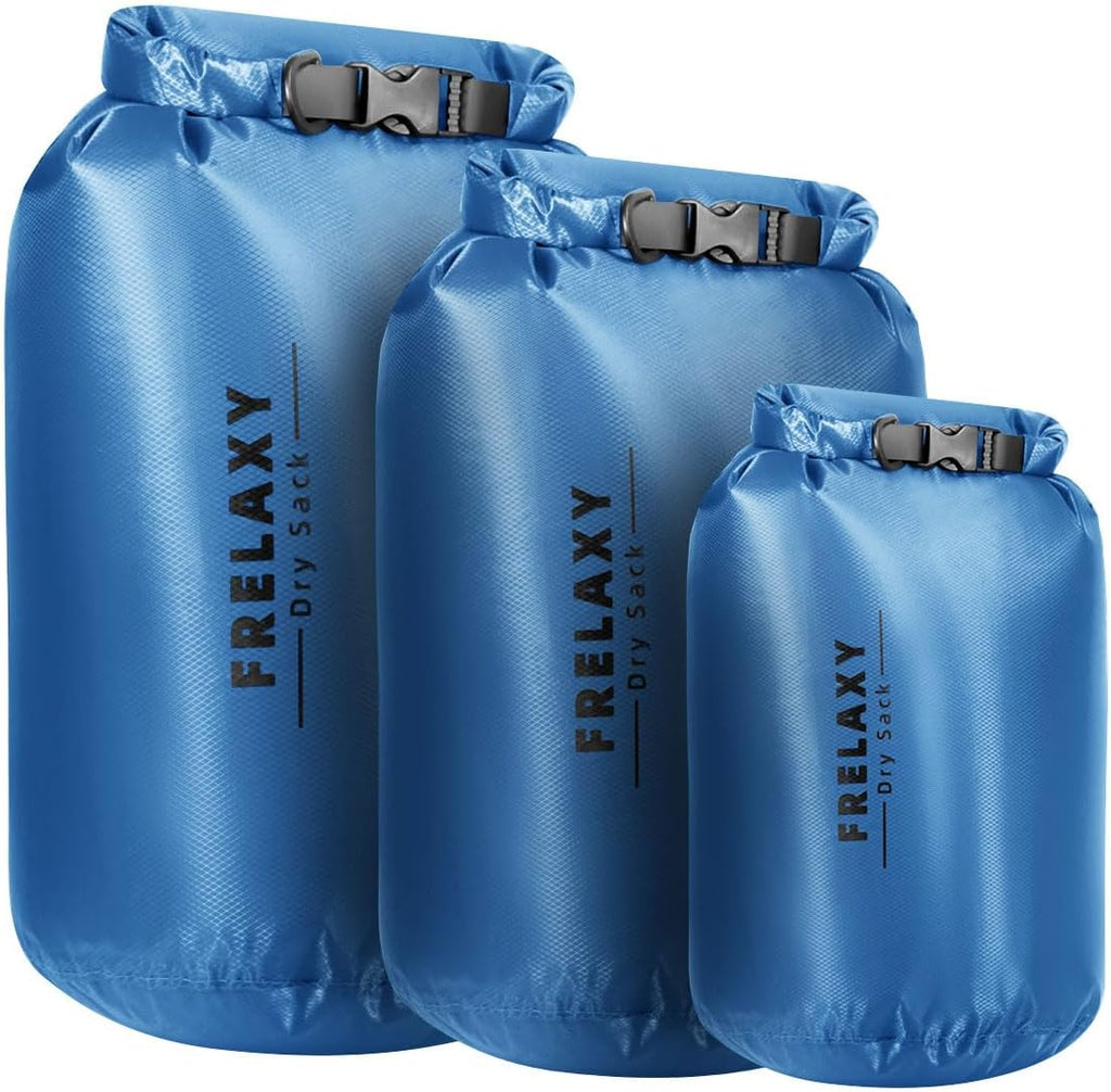 Frelaxy Waterproof Dry Bag 3 Pack, Lightweight Ripstop Dry Sack Set