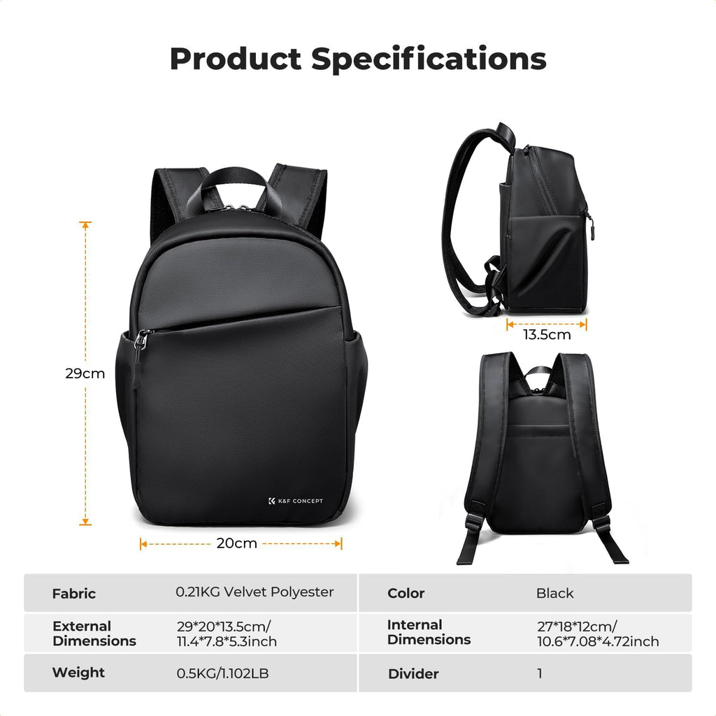 K&F CONCEPT Camera Backpack, Lightweight Compact Camera Bag 5L