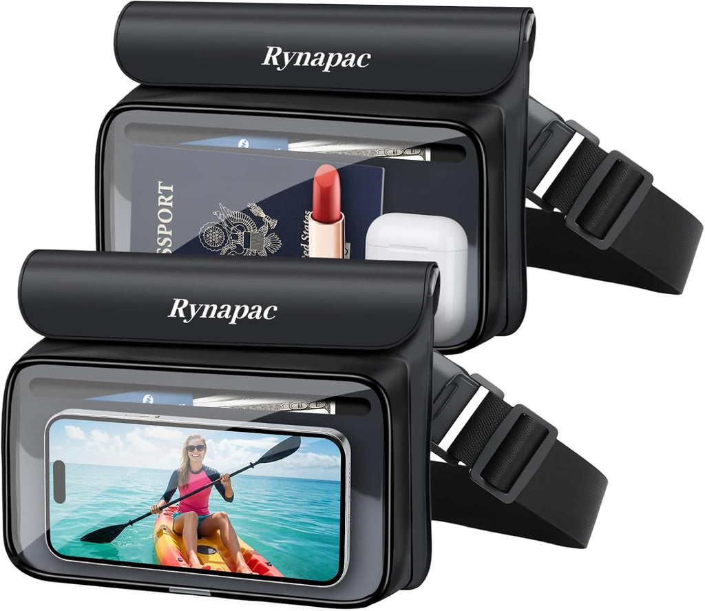 Rynapac Large Capacity Waterproof Fanny Packs for Women, 2Pack IPX8 Dry Bag
