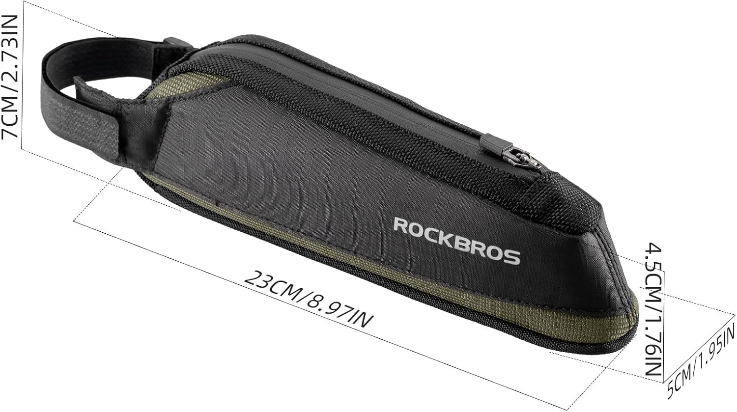 ROCKBROS Bike Frame Bag Top Bike Tube Bag Small Aerodynamic Black