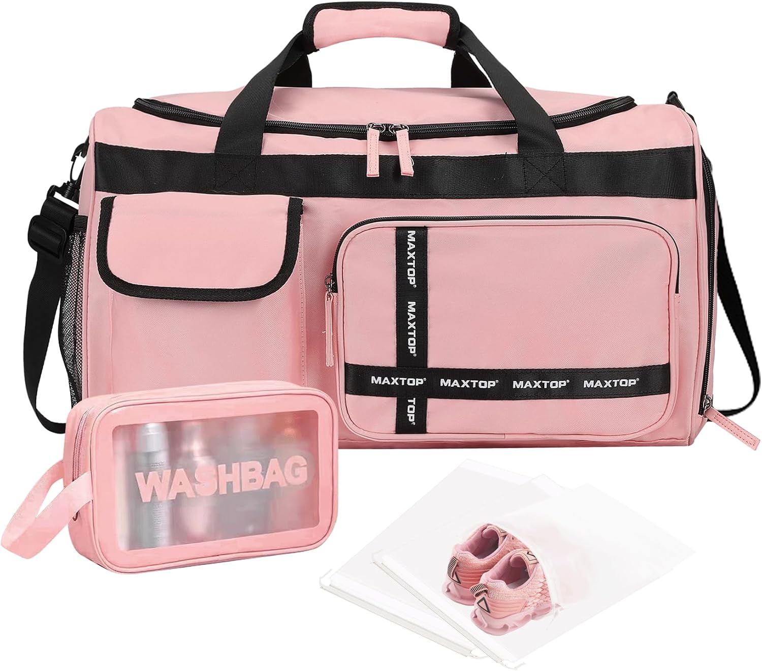 MAXTOP Large Gym Bag for Women Men Duffle Bag With Wet Dry Separation