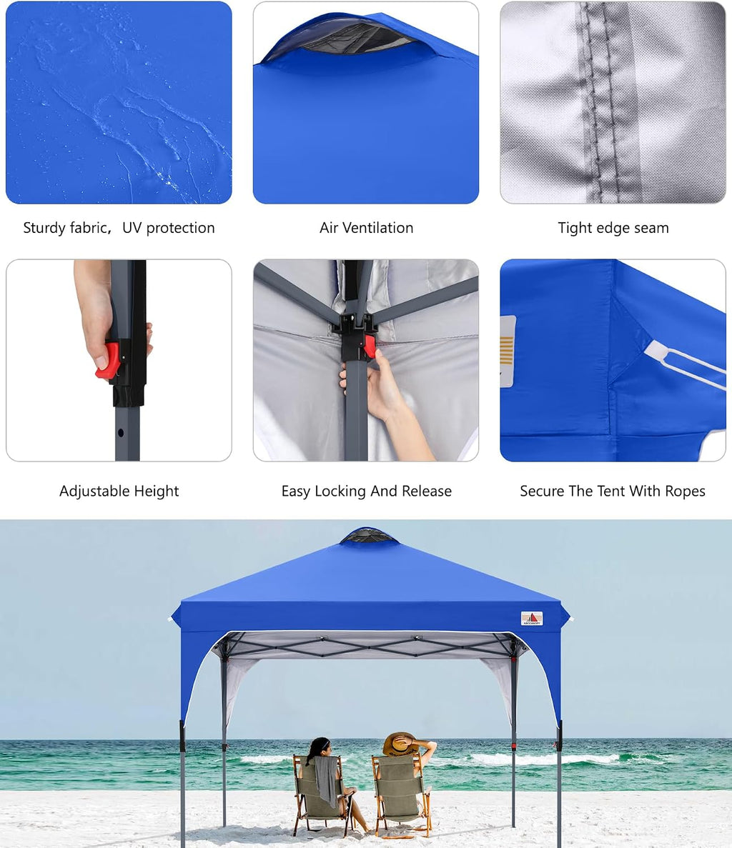 ABCCANOPY 8x8 Pop up Canopy Tent Instant Outdoor Shelter, Sapphire Blue