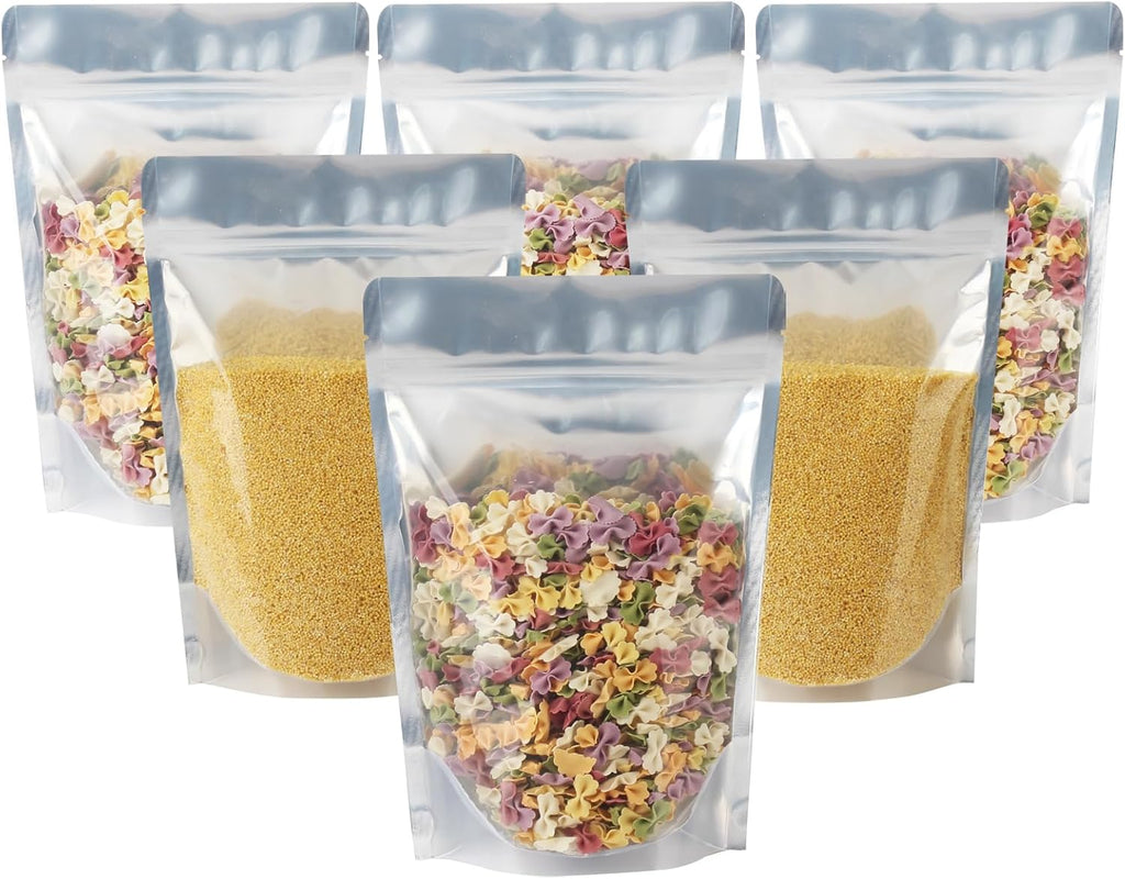 100 Pack 5.5 x 10 Inch Stand Up Pouch Bags Zipper Mylar Bags