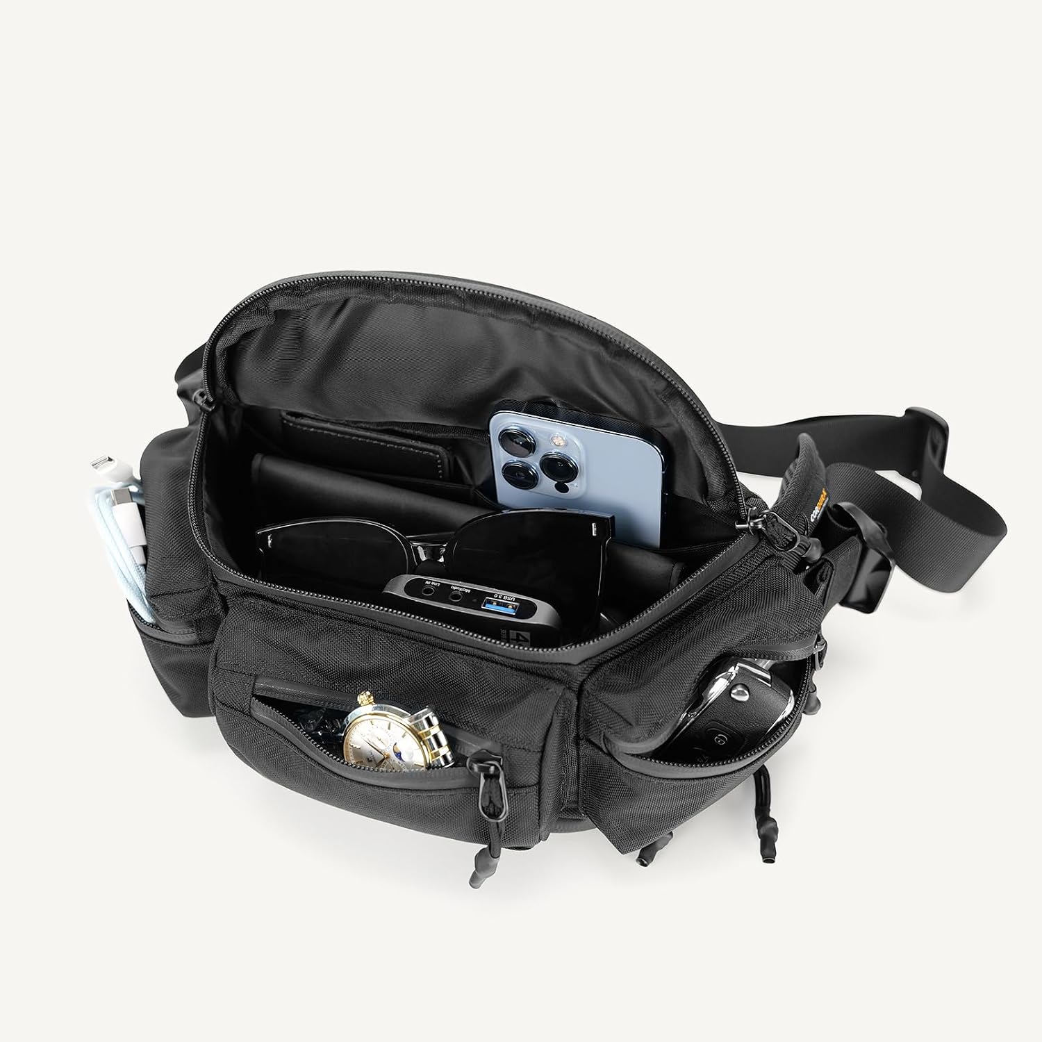 reeyee 6.5L Expandable Waist Pack for Men, Large Hip Pack for Cycling