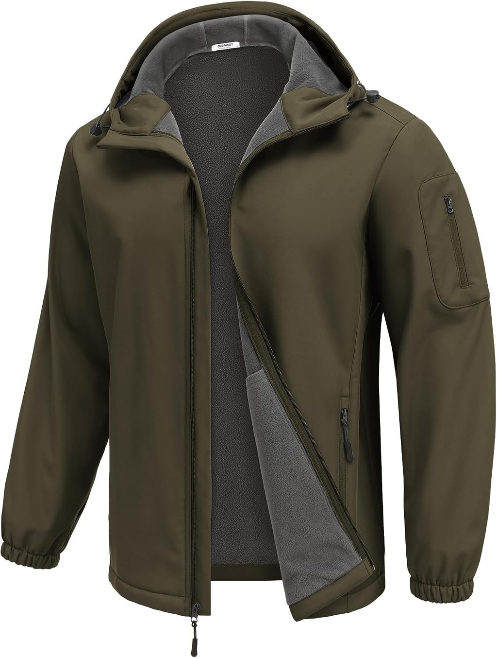 COOFANDY Men's Hooded Softshell Jacket Waterproof Fleece Lined Windbreaker Lightweight Outdoor Hiking Jacket