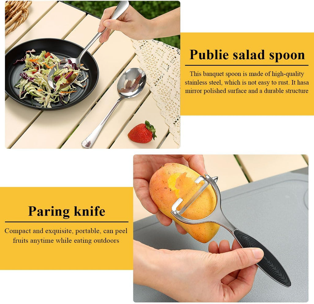 HOMQUEN Camping Essentials Camping Gear Must Haves，Cooking Utensils Set Rv Camping Accessories，Camper Gadgets for Outdoor Hiking Travel Picnic Barbecue Gifts