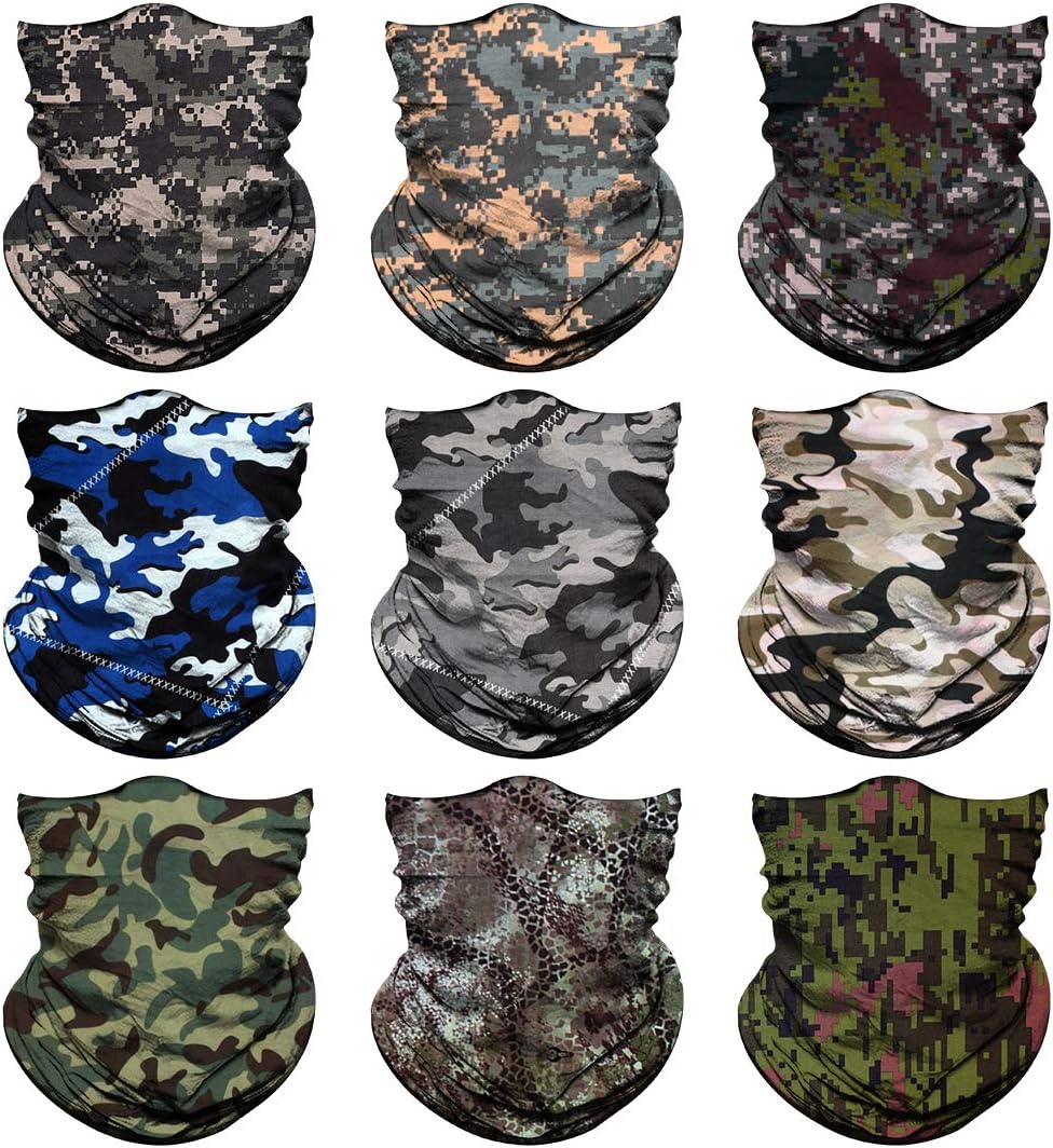 Venswell Neck Gaiter Face Mask Men Women,Seamless Bandana Rave Face Cover Scarf Mask,Balaclava,Headband, Head Wrap,Headwear