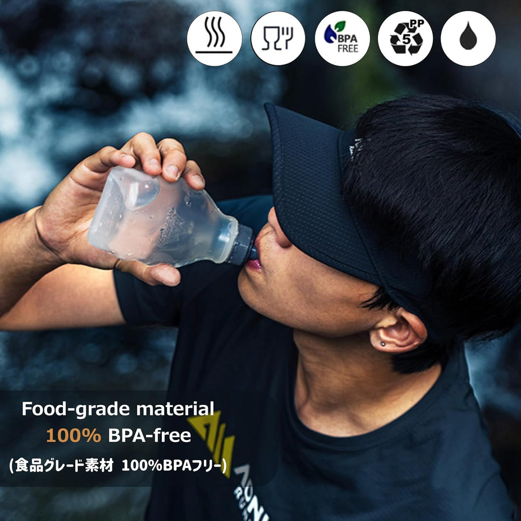 Azarxis Running Water Bottles Flask BPA Free Leakproof Hydration Vest Packs Waist Belt Replacement for Triathlon Marathon Hiking Cycling Climbing Jogging Runner (250ml / 8.5oz - 2 Pack)