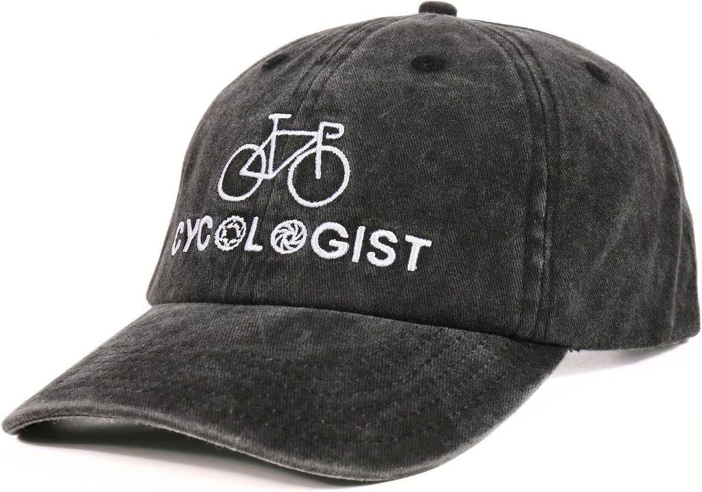 InnoBeta Cyclist Gifts for Men - Cycologist Bicycle Hat - Road Cycling Embroidered Baseball Cap Grey