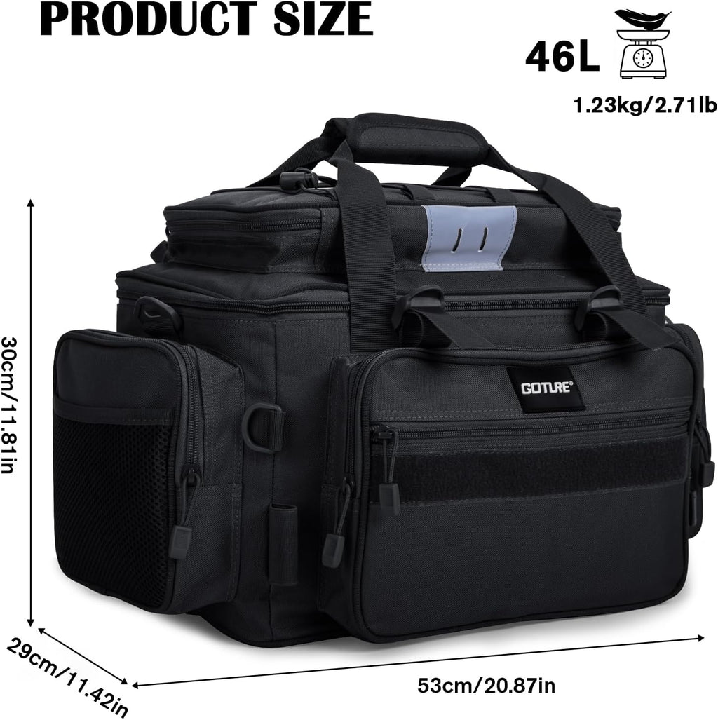 Goture Fishing Tackle Bag, Freshwater Saltwater Large Fishing Bag