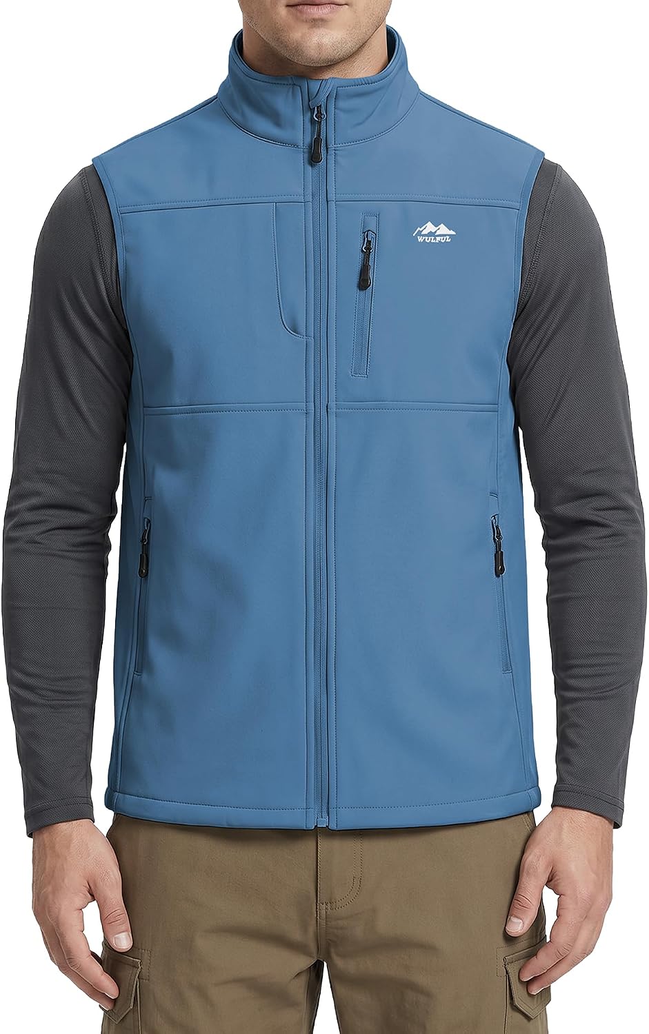WULFUL Men's Golf Vest Windproof Lightweight Outerwear Sleeveless Jacket
