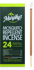 Murphy's Naturals Citronella Mosquito Repellent Incense Sticks, 24 Count | Bamboo-core sticks infused with citronella, rosemary, lemongrass, peppermint & cedarwood oils; 2+ hr burn for outdoor use
