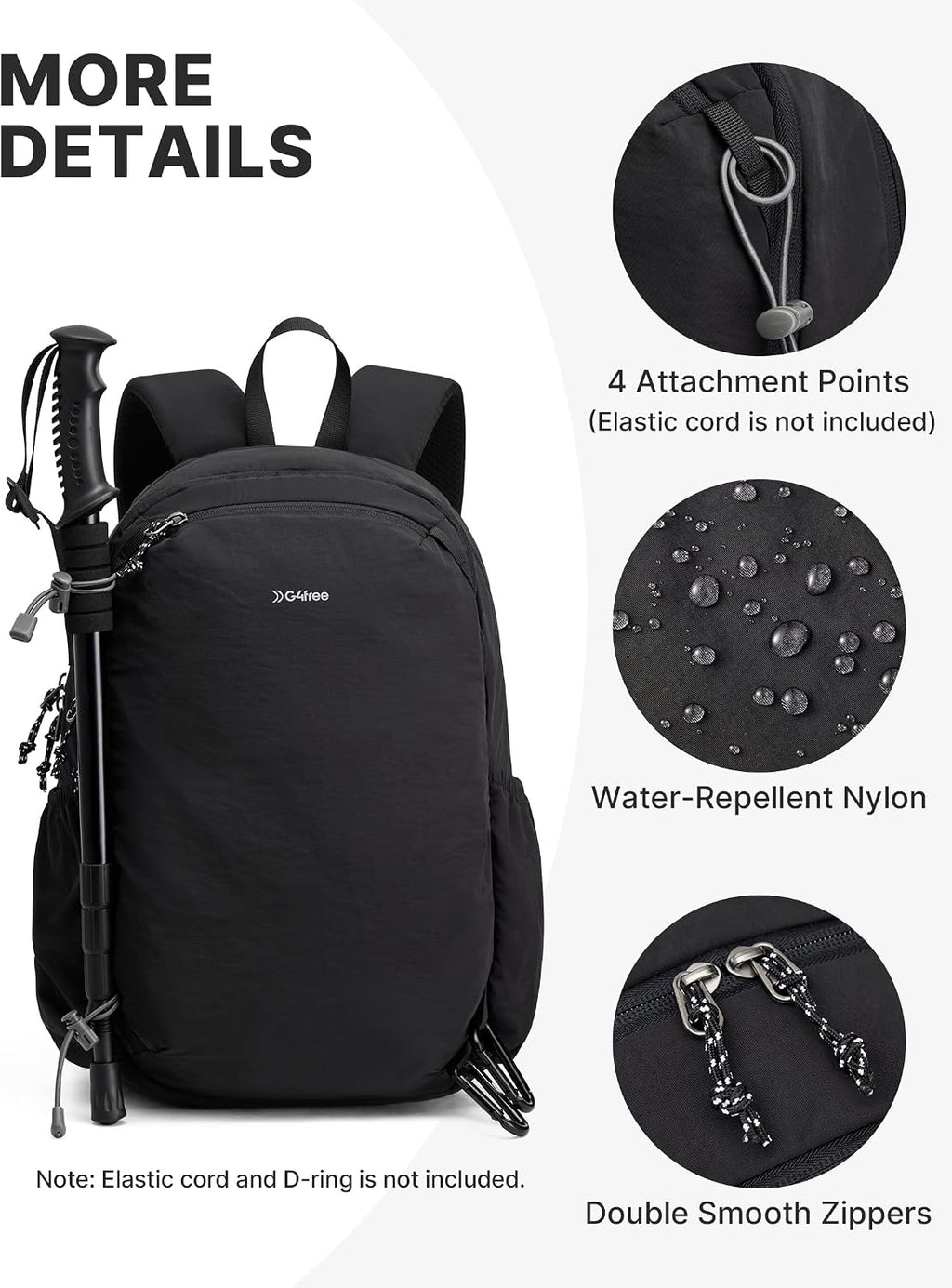 G4Free 15L Hiking Backpack Lightweight Small Daypack for Women Men