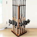 Ghosthorn Fishing Rod Holder for Garage,Wood Floor Pole Rack for Men Gift