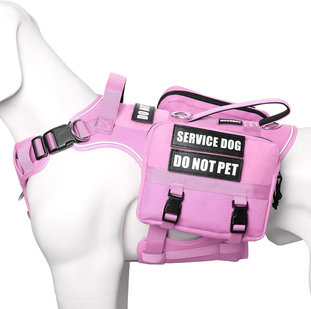 Service Dog Vest with Removable Backpack for Large Dogs Pink XL