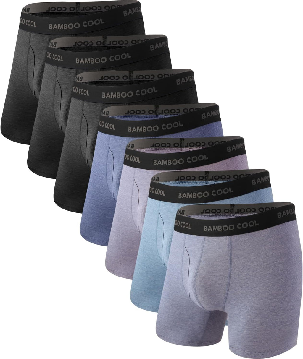 BAMBOO COOL Men's Boxer Briefs Ultra Breathable Underwear Multipack