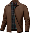 TBMPOY Mens Lightweight Jackets Light Windbreaker Full Zip Casual Work Jacket Golf Business Fall Track Coat with Pockets