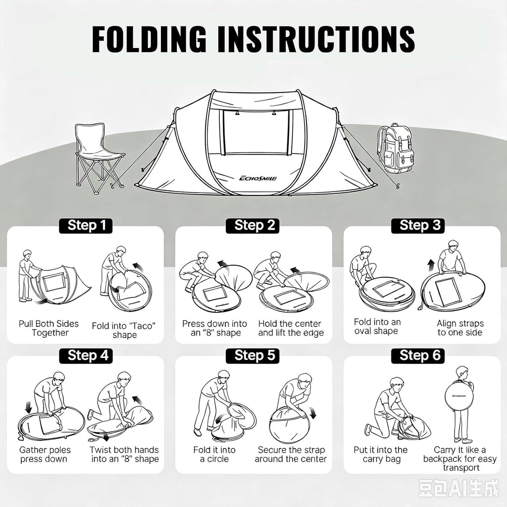 Easy Pop Up Tent Waterproof Instant Pop Up Camping Tent