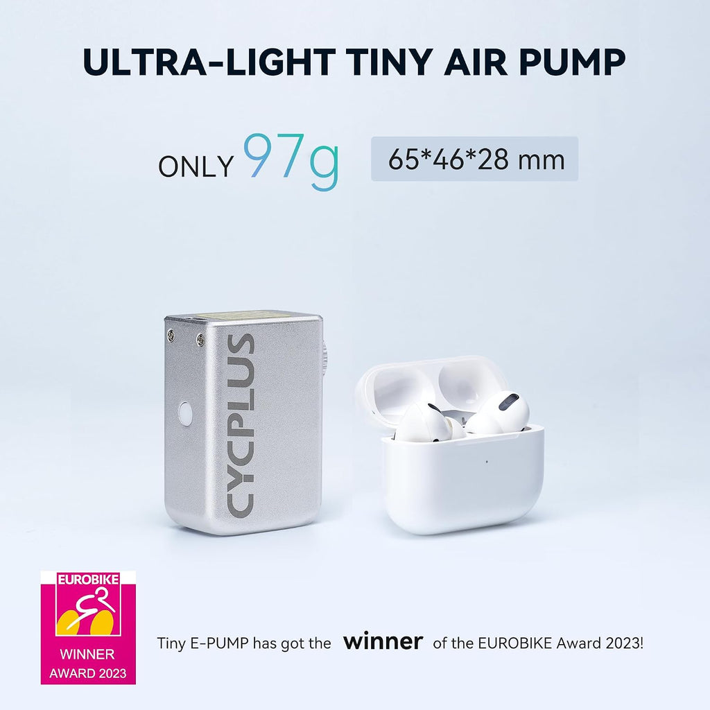 CYCPLUS Tiny E-Pump Bike Pump, AS2, 97g, Aluminum Alloy Shell, No Display