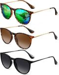 Polarized Round Sunglasses for Women Men with UV Protection